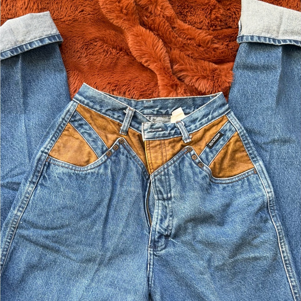 Rockies Denim and Leather Relaxed Jeans